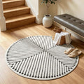 YIHOUSE Washable 4ft Round Rug for Entryway Non Slip, Striped Modern Circle by YIHOUSE