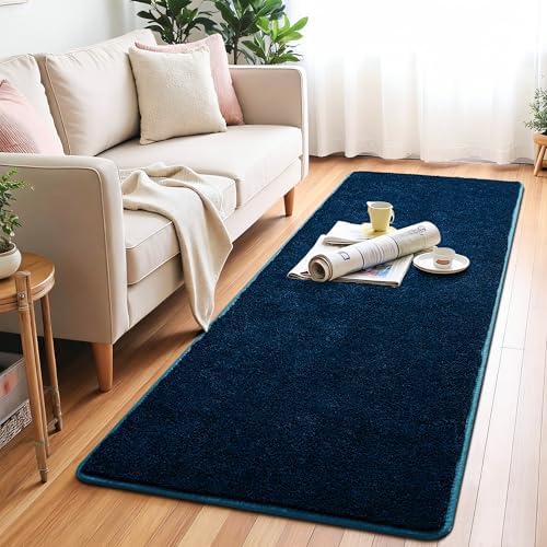 Chicrug Blue 2x6 Minimalist Washable Runner Rugs - Image 2