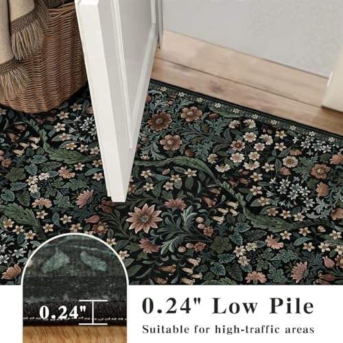 2’6″x 8’Floral Runner Rug for Kitchen Washable Hallway Runner - Image 6