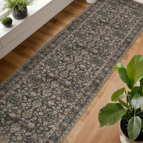 KUTA Extra Long Runner Rug for Hallway 2.6x20ft Vintage Washable Brown - Image 3