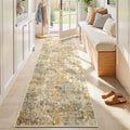 3x8 Beige Rug Runners for Hallways Kitchen Runner Rug Non Slip Washable Black by OmpaaHomeDecor