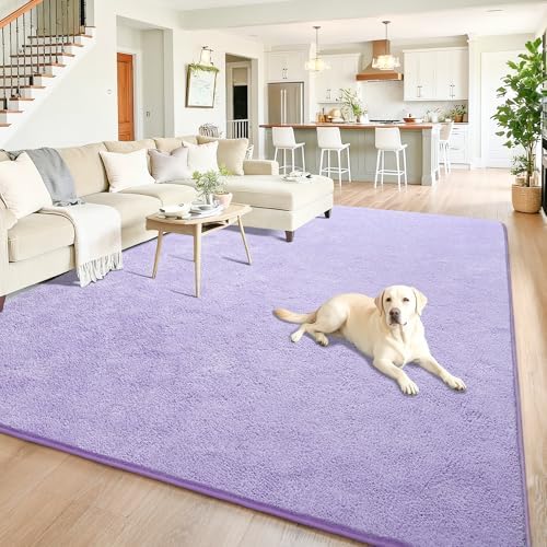 Chicrug Purple 5x7 Minimalist Washable Area Rugs by ChicrugHomeDecor