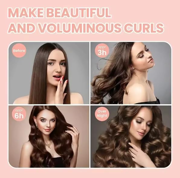 Heatless Hair Curler – No Heat Satin Curling Rod & Headband for Sleeping, Soft Lazy Curls with Rollers – Styling Tools