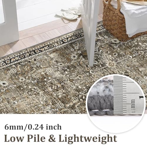 Yamaziot 2x8 Washable Hallway Runner Rug Non Slip Floral Carpet - Image 4