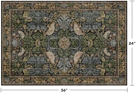 Hazo Haus Washable Dark Vintage Floral Rugs - Image 2