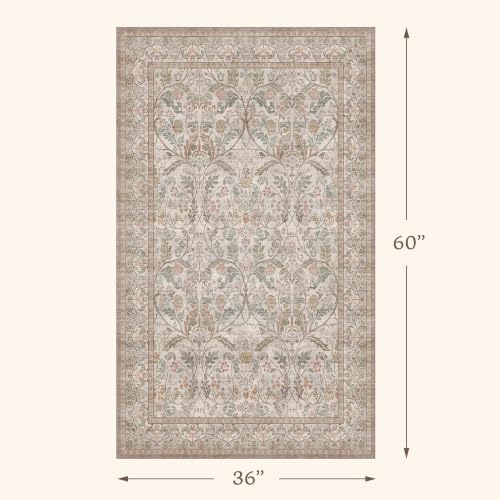 Moss Green Washable 3x5 Rug, Small Area Rug - Image 2
