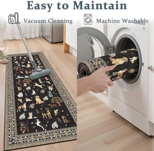 Black Hallway Runner Rug 2x5 for Bedroom Kitchen - Image 6