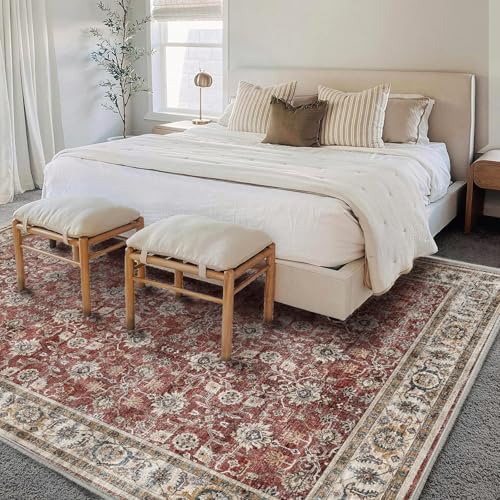 CHAMPLANT Area Rug 5'x7' Washable Rug Vintage Traditional Floor Cover Thin - Image 2