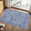 JOLLYVOGUE Entryway Rug, 2x3 Washable Vintage Floral Rug, Dusk Blue by JOLLYVOGUE