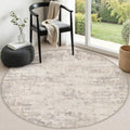 Round Area Rug Living Room: 4 ft Modern Washable Indoor Carpet by FXRHLP