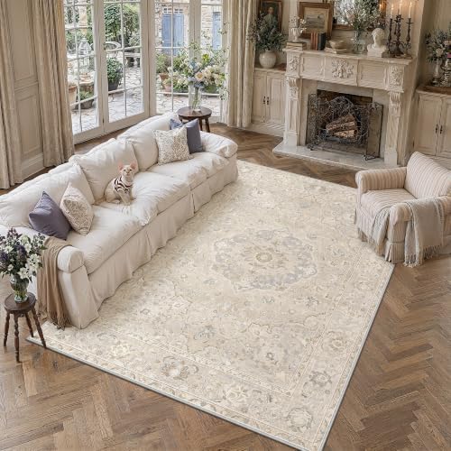 9x12 Beige Area Rug Vintage Carpet - Image 2
