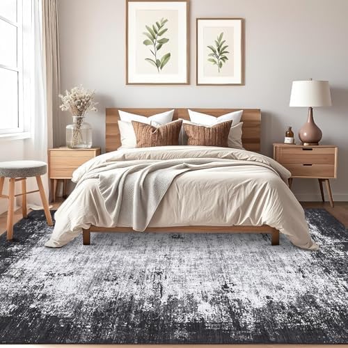 GarveeHome 3x5 Entryway Rug Washable Modern Abstract Small Grey by GarveeHome