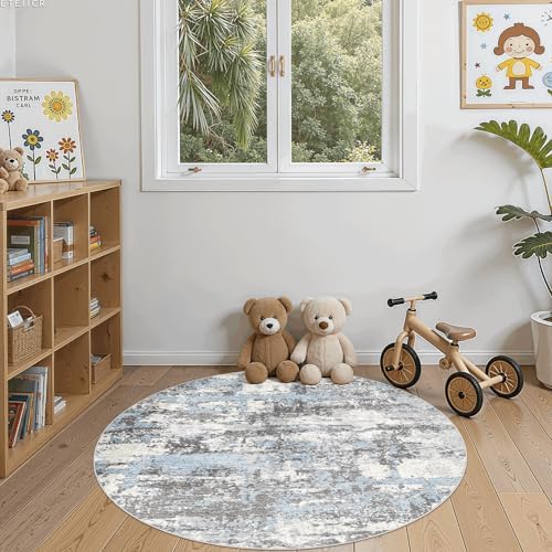 4ft Round Rug, Circle Area Rugs - Image 2