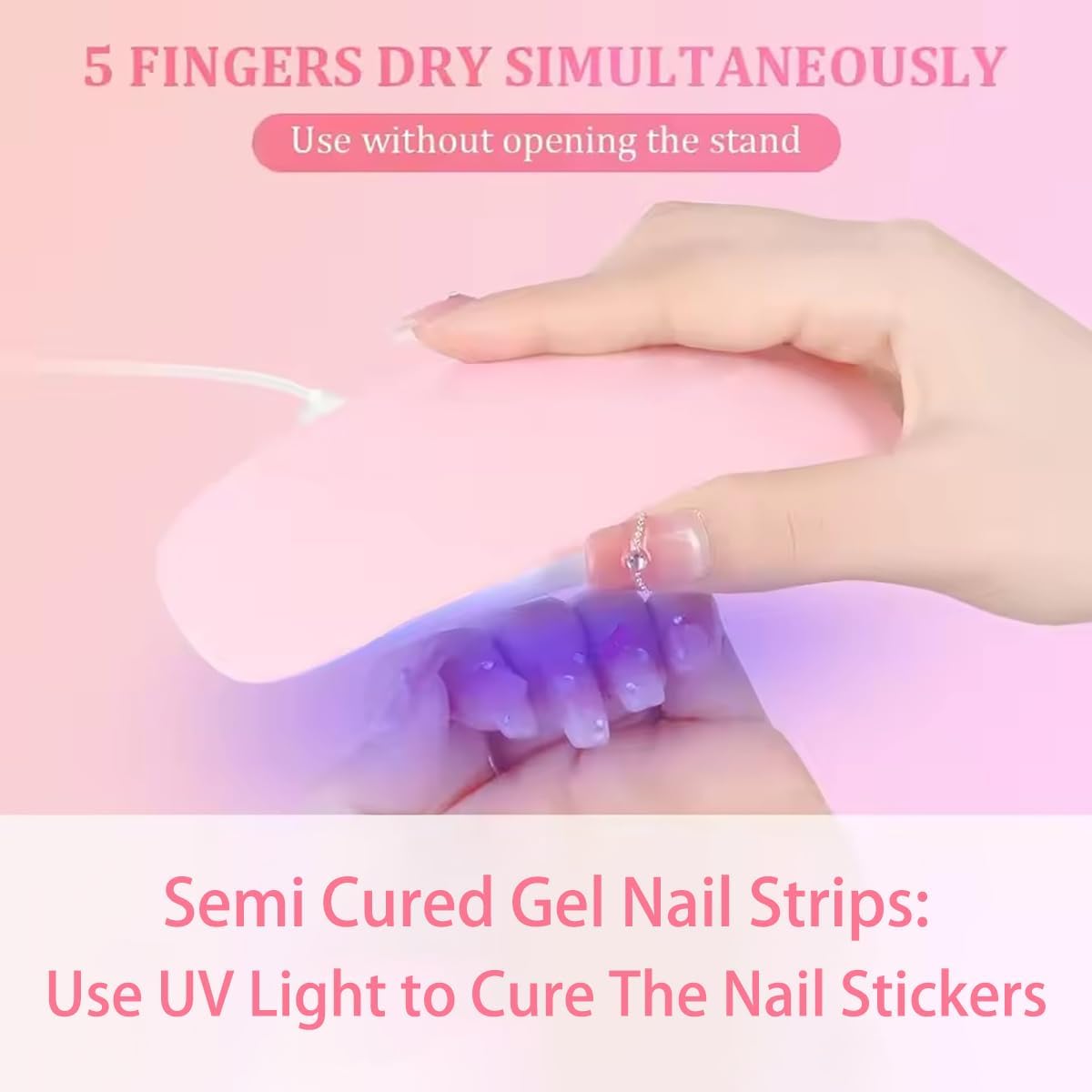 Semi Cured Gel Nail Strips Stickers Solid Color Self-Adhesive Nail Polish Strips Decals Black Gel Nail Stickers for Women DIY Manicure Tips Salon Quality Waterproof Party Nails Decoration 1 Sheets