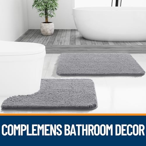 OLANLY Large Bathroom Rugs 47x32, Extra Soft Absorbent Chenille Bath Rugs - Image 7