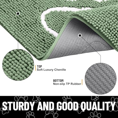 Smiry Dog Door Mat for Muddy Paws, Absorbent Non Slip Dirt Trapper - Image 3