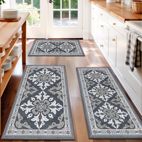 Kitchen Rugs Set of 3, Non Slip Washable Floor Mats by Unknown