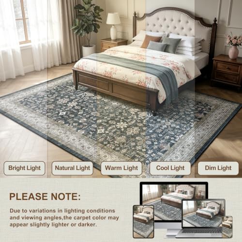 Grey Area Rug 9x12 for Living Room Bedroom - Image 3