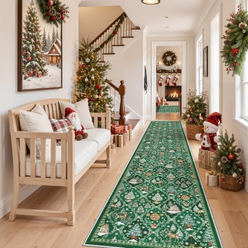 Madane Christmas Runner Rugs for Hallway 2x10 by Madane