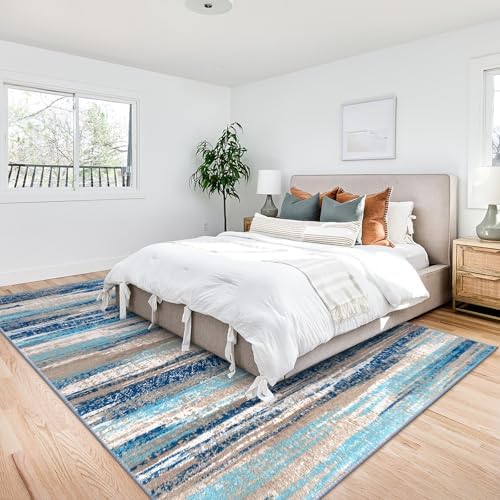 Lansny Washable Abstract 9x12 Area Rug - Image 3