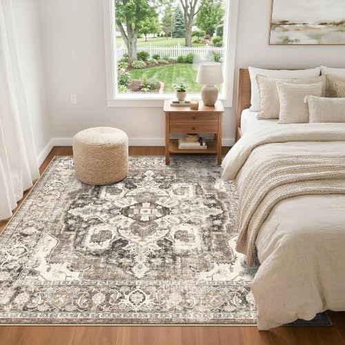 YOUFORTONG Washable 6x6 Square Area Rug: Non-Slip Vintage 6 ft Carpet - Image 4