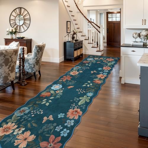 Lahome Floral Hallway Runner Rug Non Slip - Image 2