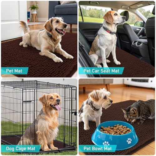 OLANLY Dog Door Mat for Muddy Paws 59x20, Super Absorbent Chenille Mud Mat - Image 7