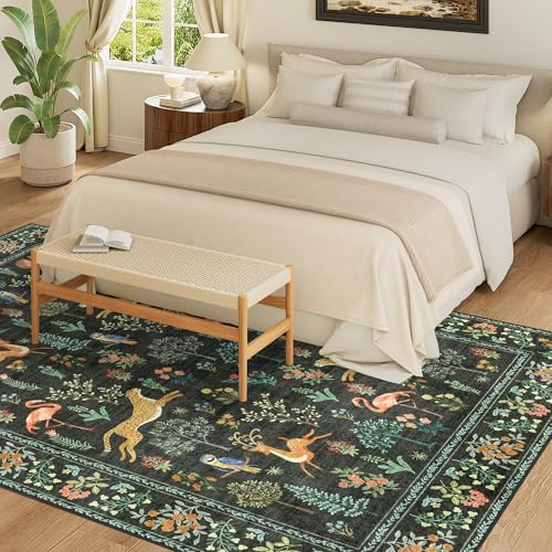 DUKINO 6x9 Area Rug, Washable Animal Living Room Rug Non Slip - Image 4