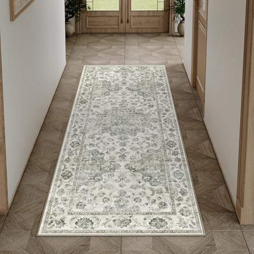 2x5 Green Neutral Runner Rug by WondRg
