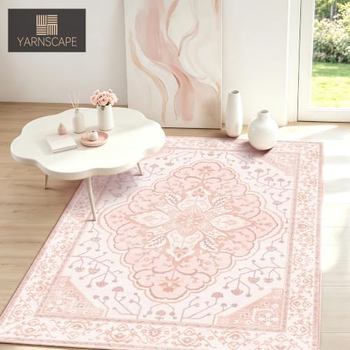 YARNSCAPE 3' x 5' Machine Washable Area Rug, Non-Slip Low-Pile Carpet - Image 5
