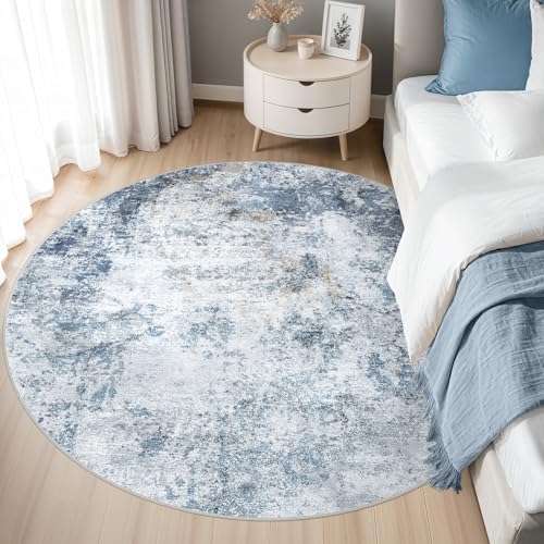 DMOYEST 5ft Round Area Rug for Living Room Washable Non Slip Circle Rug - Image 3