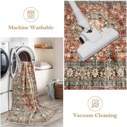 Lahome Oriental Kitchen Runner Rug Non Slip, 2x5 Washable Hallway Runner - Image 5