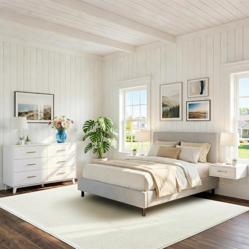 BENRON Soft Rugs for Living Room 5x7 Cream White, Area Rug for Bedroom Dorm - Image 3