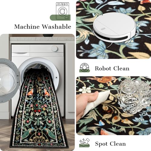 nesrt Jungle Runner Rug for Hallway 2x6Ft, Botanical Washable Soft Boho Kitchen - Image 4