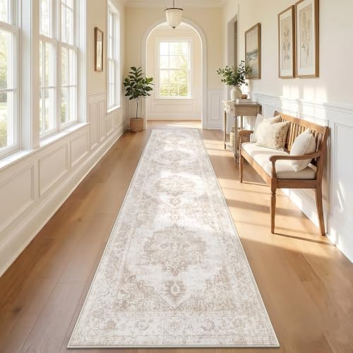 Runner Rug 2x10 Washable Rugs: Vintage Hallway Kitchen Runner Non Slip Low Pile by AOYAOMI