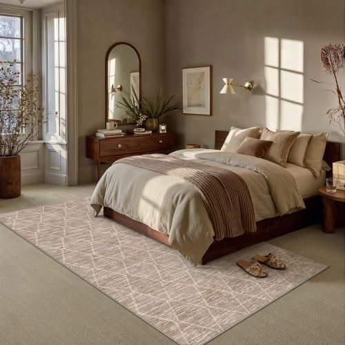 HUGEAR 8x10 Area Rug Brown Washable Rugs - Image 2