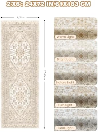 Runner Rug 2x6, Non Slip Washable Rugs - Image 2