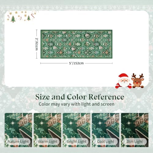 Christmas Runner Rug 2x5 for Hallway - Image 2