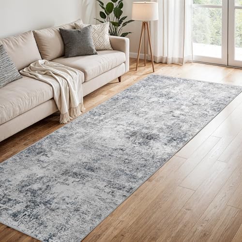 3x8 Washable Runner Rug: Modern Abstract Carpet - Image 2