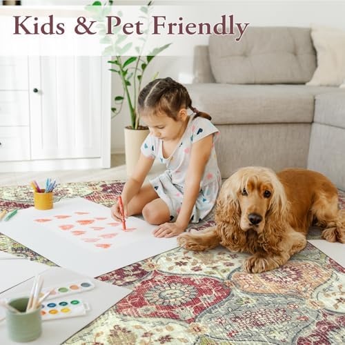 Lahome Moroccan Washable Rugs for Living Room, 4x6 Rug for Bedroom Non-Slip - Image 5