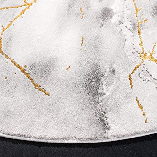 SAFAVIEH Craft Round Rug 10', Modern Grey & Gold CFT877F - Image 5