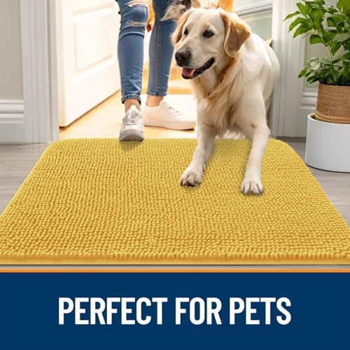 OLANLY Dog Door Mat for Muddy Paws 59x20, Super Absorbent Chenille Mud Mat - Image 6