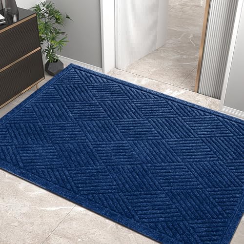 HIYARD Sturdy Front Door Mat, Absorbent Muddy Dirt Resist Welcome Door Mats by HIYARD