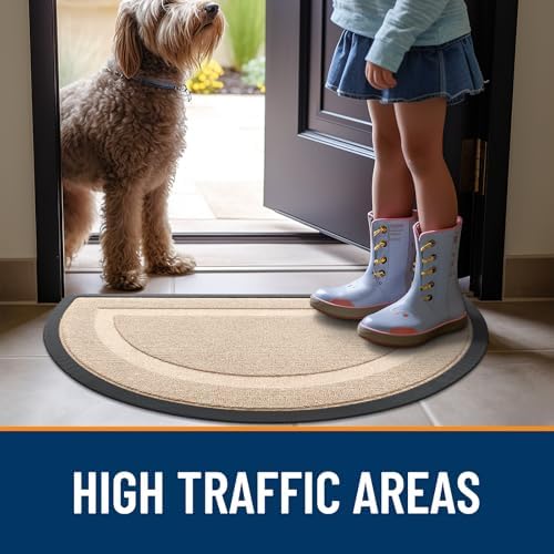 OLANLY Half Circle Front Door Mat Outside 47x32 All-Season Rubber Doormat - Image 6