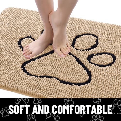 Smiry Dog Door Mat for Muddy Paws, Absorbent Non Slip Dirt Trapper - Image 3