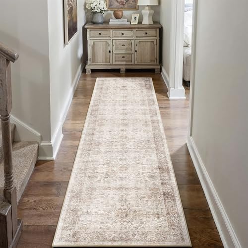 2x8 Runner Rug Beige Vintage Washable Runner Rugs - Image 2
