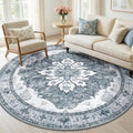 RELEANY Washable Area Rug, Round 6ft by RELEANY