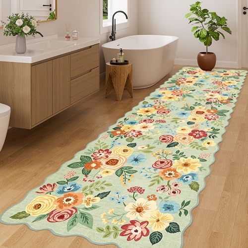 DUKINO 3x10 Runner Rug, Non Slip Floral Washable Rug - Image 5