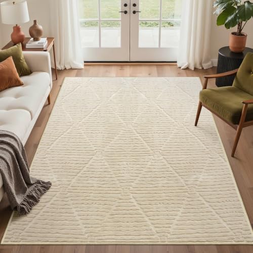 GENIMO Beige Rug 5x7 Washable Area Rugs by GENIMO