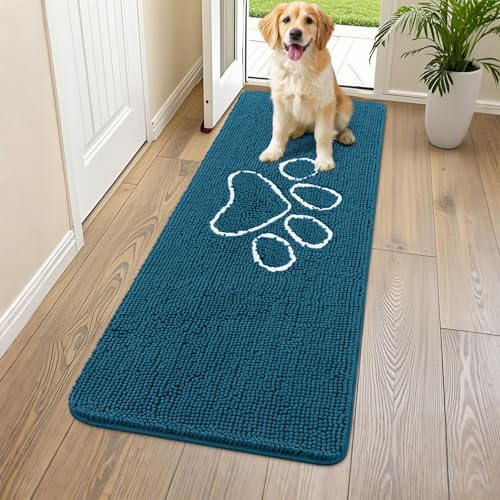 Smiry Dog Door Mat for Muddy Paws, Absorbent Non Slip Dirt Trapper by Smiry